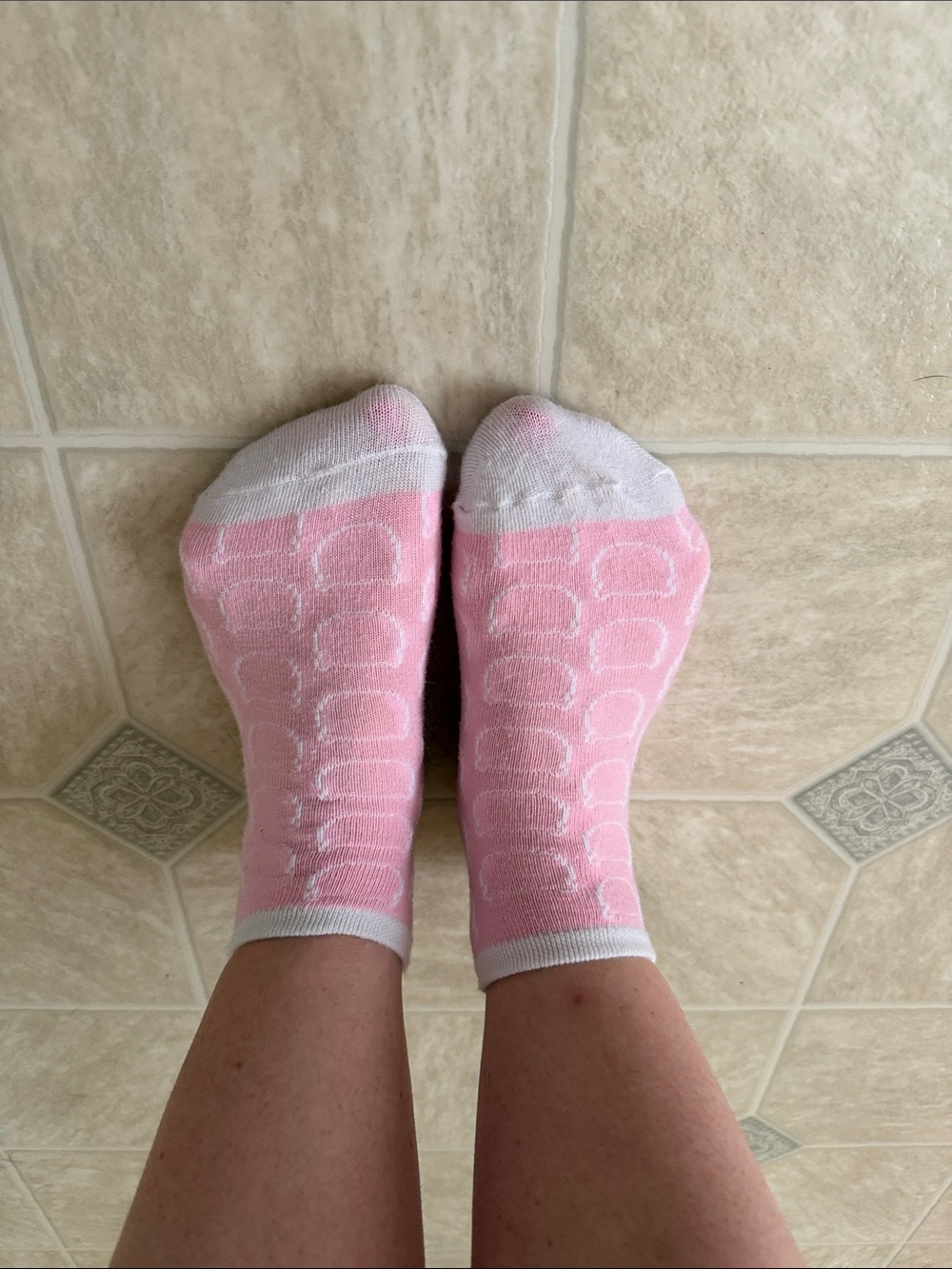 Pink/White Ankle Socks